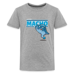 Macho Manta Ray Character Comfort Kids Tee - heather gray