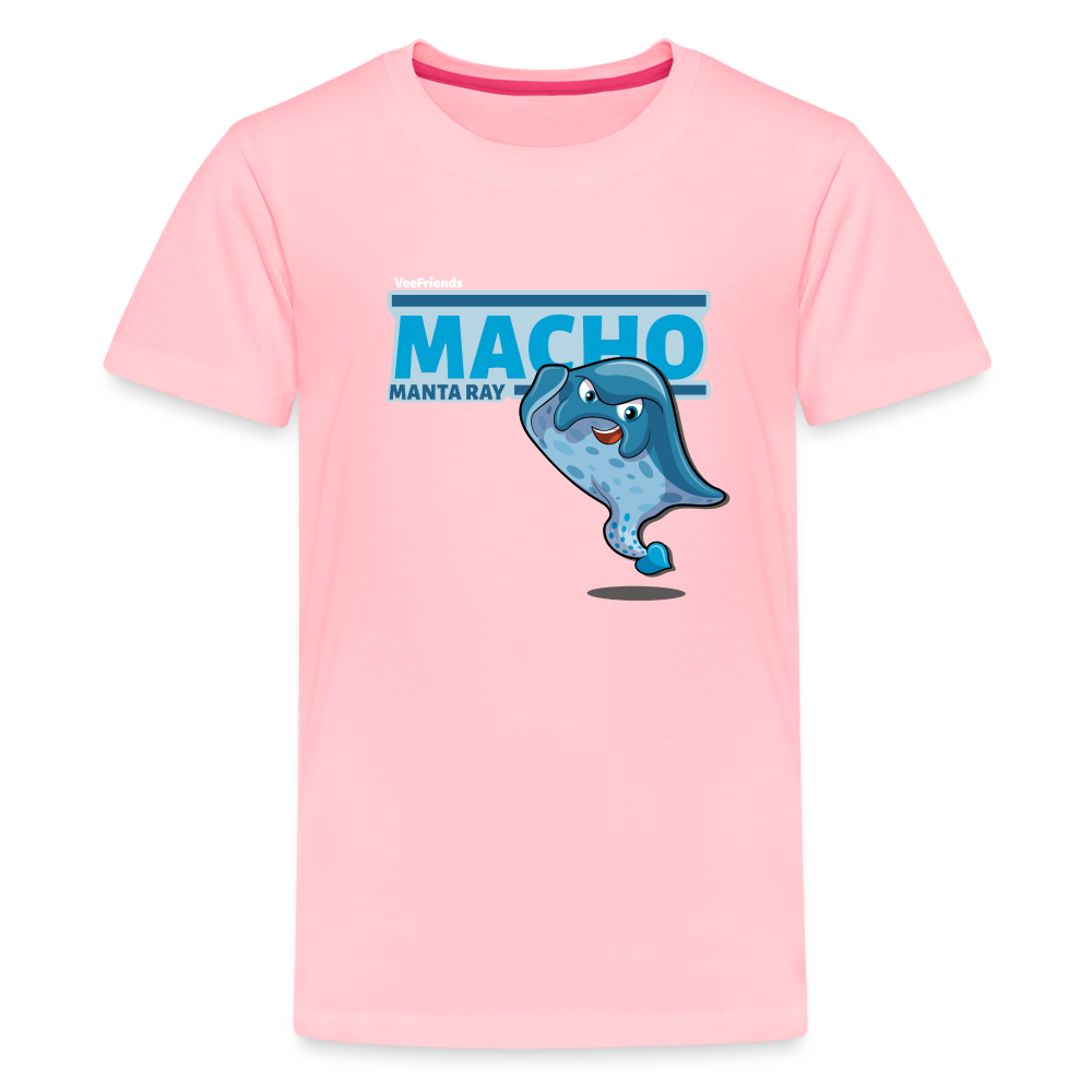 Macho Manta Ray Character Comfort Kids Tee - pink