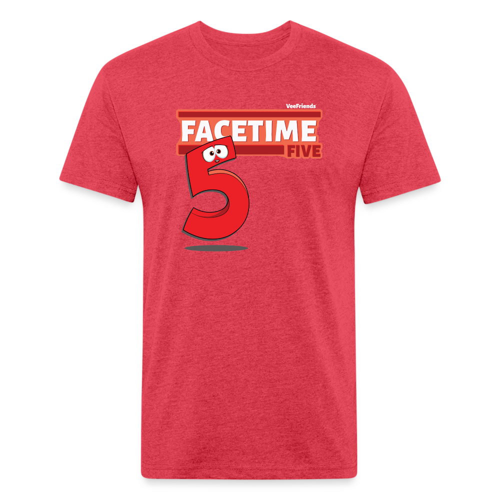 Facetime Five Character Comfort Adult Tee (Holder Claim) - heather red
