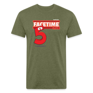 Facetime Five Character Comfort Adult Tee (Holder Claim) - heather military green