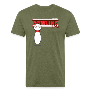Bowling Boa Character Comfort Adult Tee (Holder Claim) - heather military green
