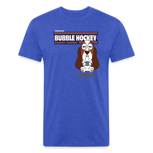 Bubble Hockey Basset Hound Character Comfort Adult Tee (Holder Claim) - heather royal