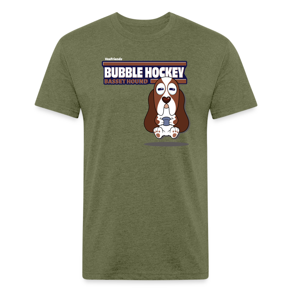 
            
                Load image into Gallery viewer, Bubble Hockey Basset Hound Character Comfort Adult Tee (Holder Claim) - heather military green
            
        