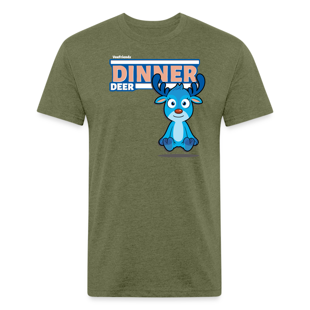 Dinner Deer Character Comfort Adult Tee (Holder Claim) - heather military green