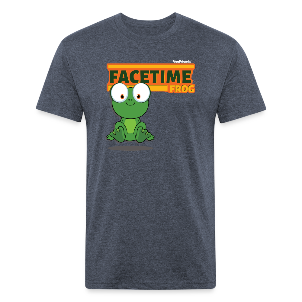 Facetime Frog Character Comfort Adult Tee (Holder Claim) - heather navy