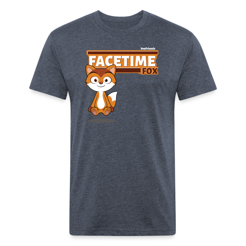 Facetime Fox Character Comfort Adult Tee (Holder Claim) - heather navy