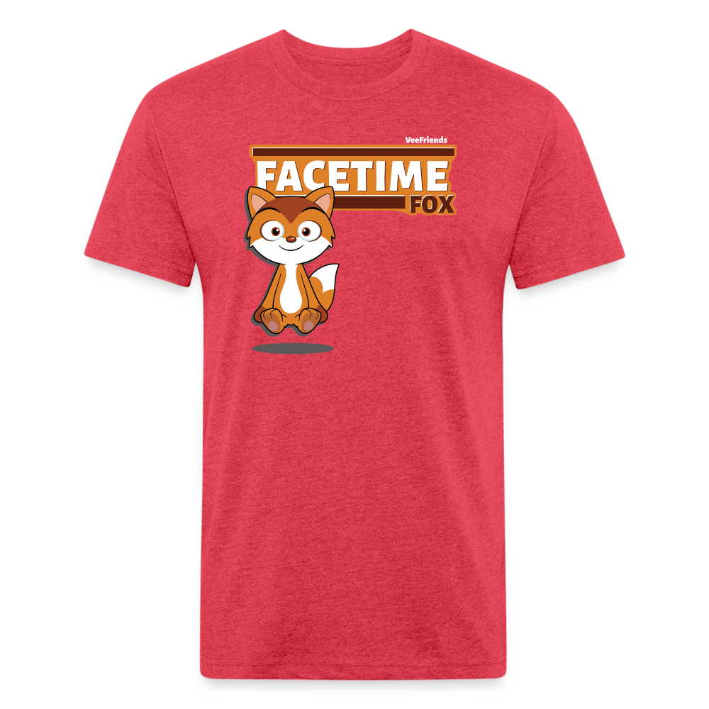 Facetime Fox Character Comfort Adult Tee (Holder Claim) - heather red