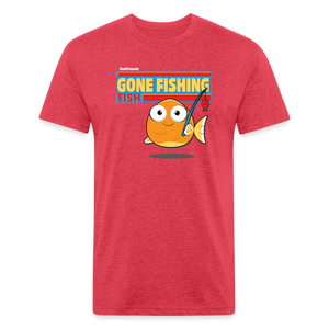 Gone Fishing Fish Character Comfort Adult Tee (Holder Claim) - heather red