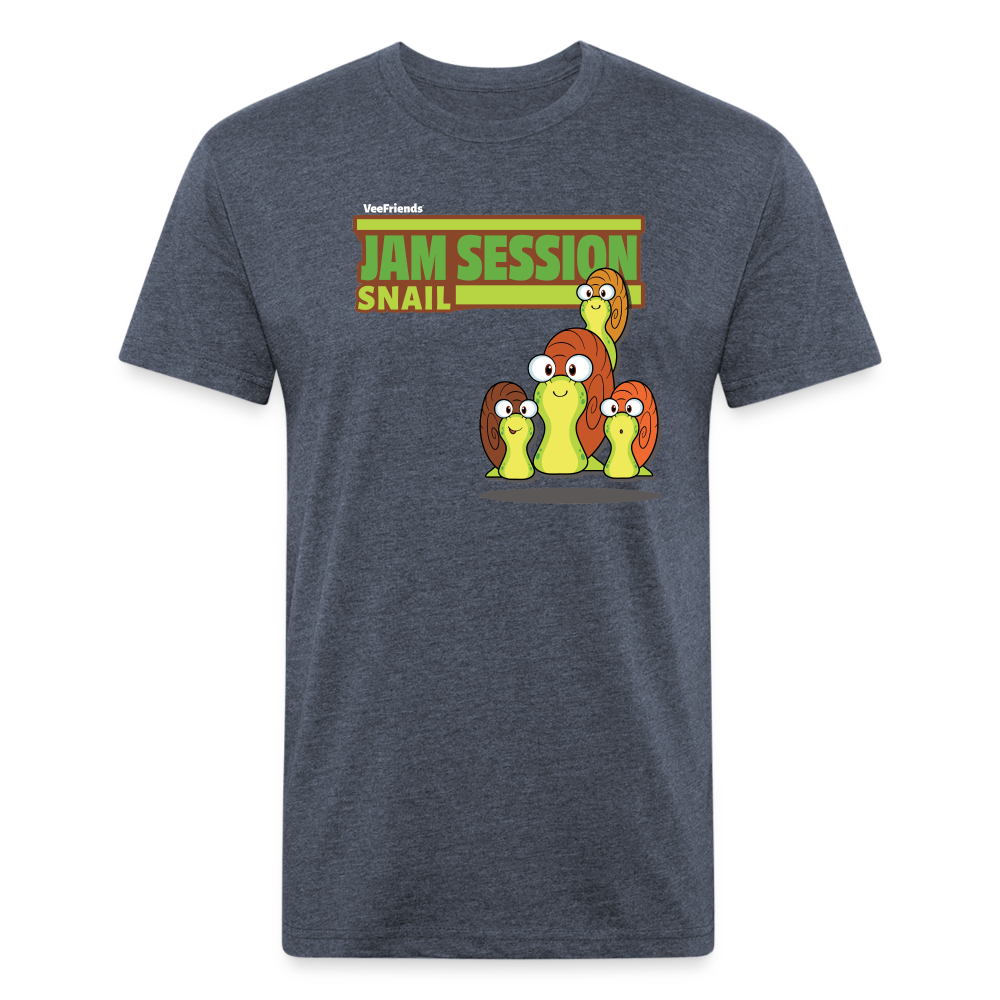Jam Session Snail Character Comfort Adult Tee (Holder Claim) - heather navy