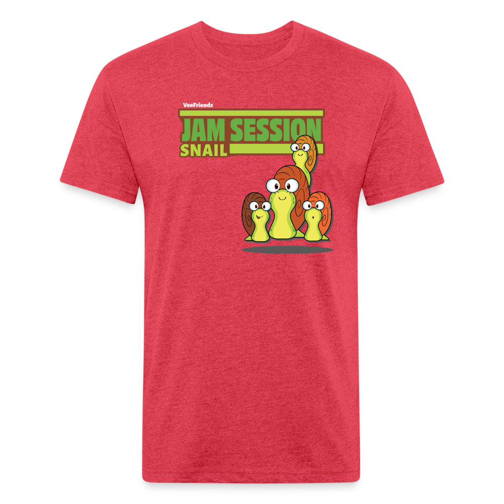 Jam Session Snail Character Comfort Adult Tee (Holder Claim) - heather red