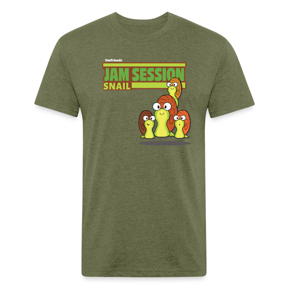 Jam Session Snail Character Comfort Adult Tee (Holder Claim) - heather military green
