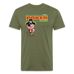 Poker Pirate Character Comfort Adult Tee (Holder Claim) - heather military green