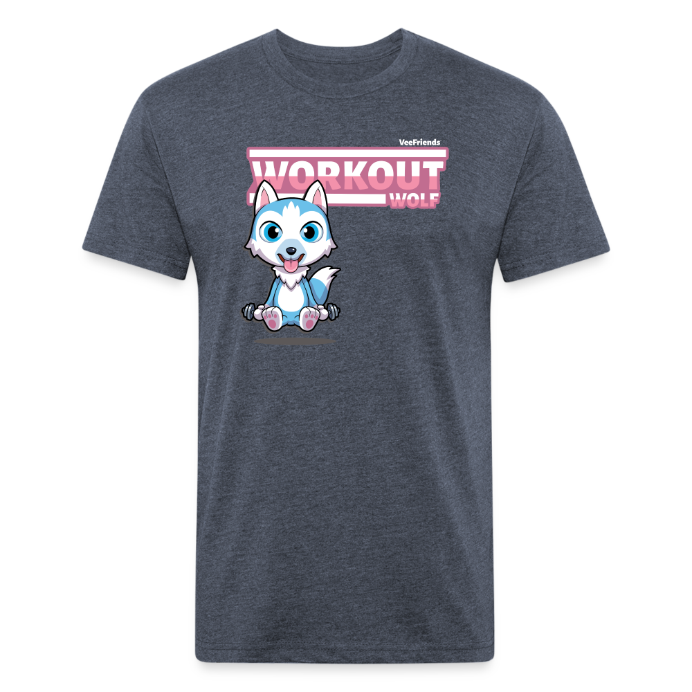 Workout Wolf Character Comfort Adult Tee (Holder Claim) - heather navy