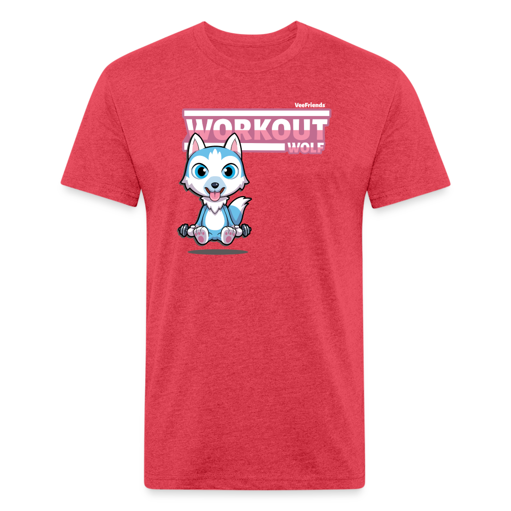 Workout Wolf Character Comfort Adult Tee (Holder Claim) - heather red