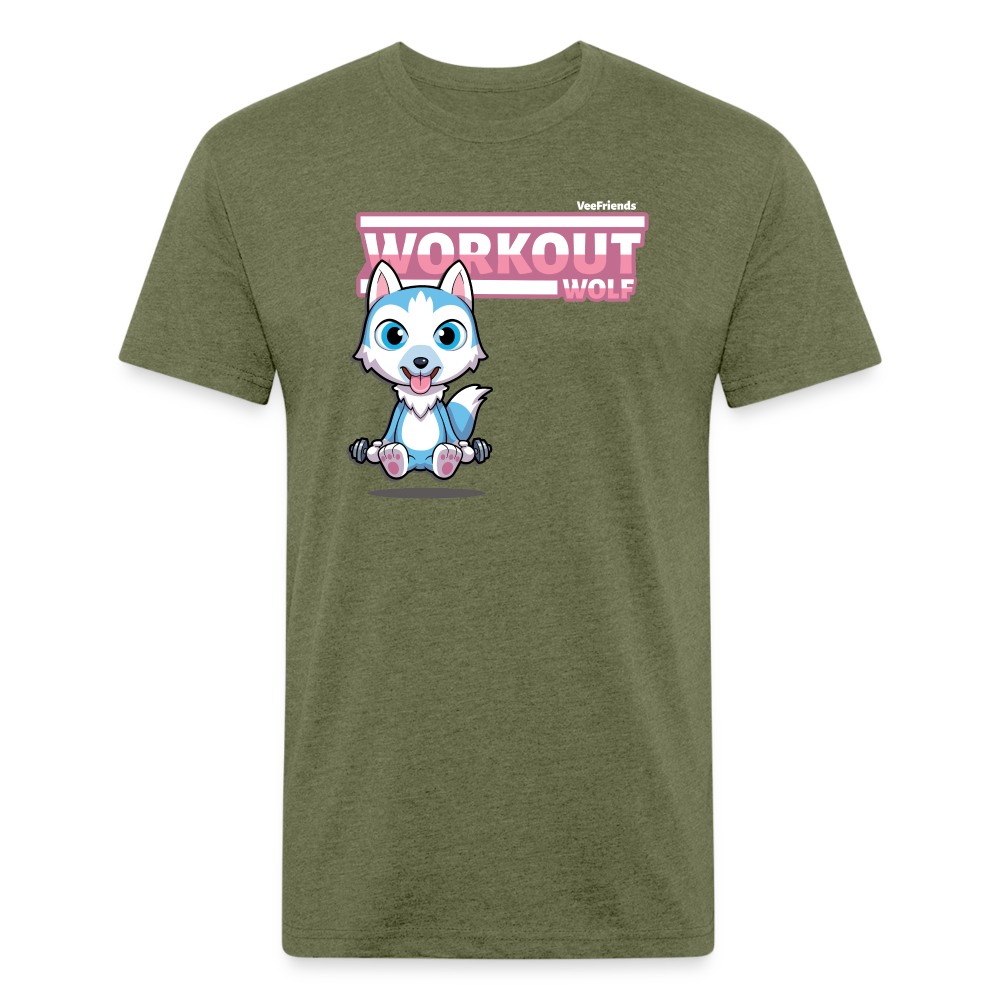 Workout Wolf Character Comfort Adult Tee (Holder Claim) - heather military green