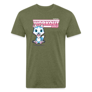 Workout Wolf Character Comfort Adult Tee (Holder Claim) - heather military green