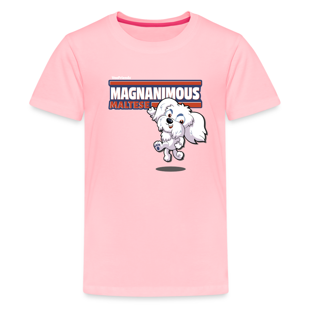 Magnanimous Maltese Character Comfort Kids Tee - pink