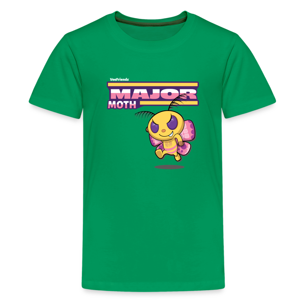 Major Moth Character Comfort Kids Tee - kelly green