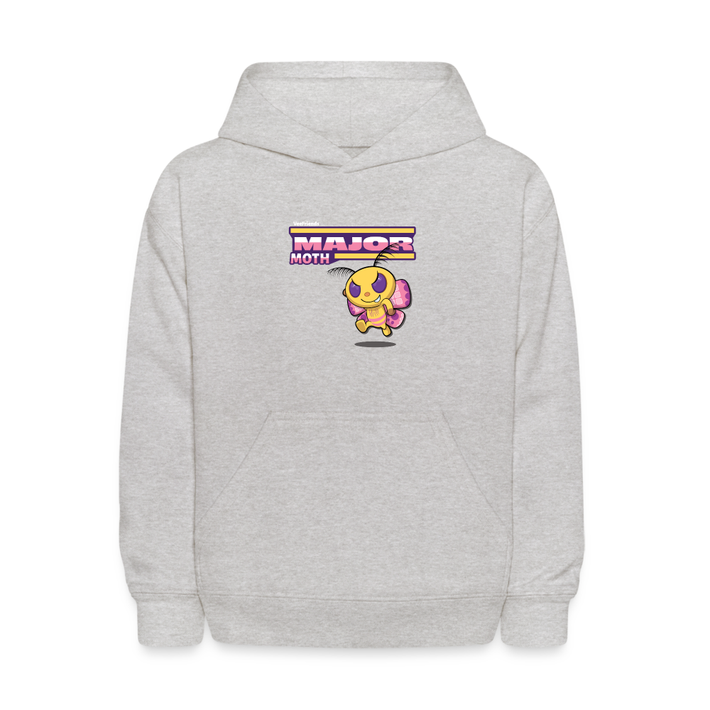 Major Moth Character Comfort Kids Hoodie - heather gray