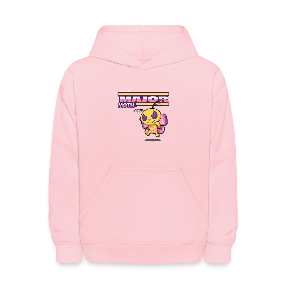 Major Moth Character Comfort Kids Hoodie - pink