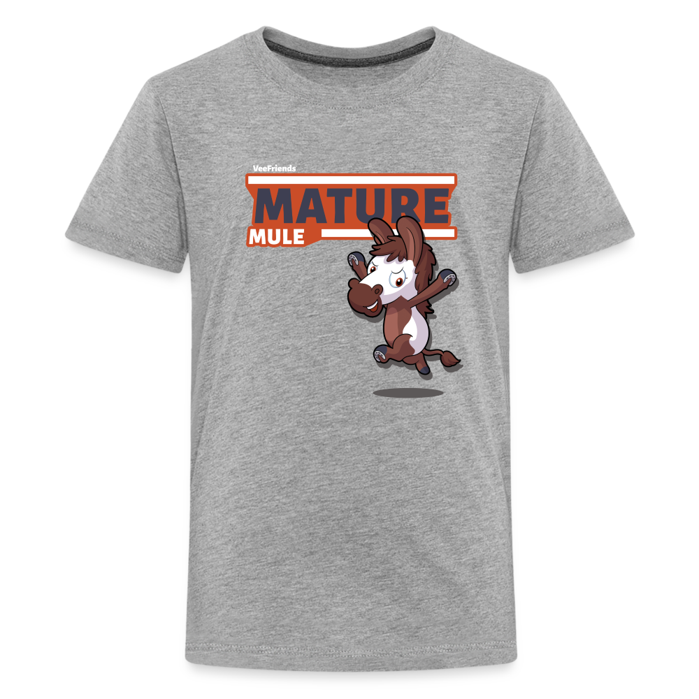 Mature Mule Character Comfort Kids Tee - heather gray