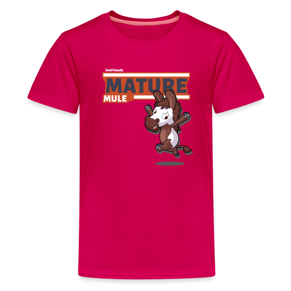 Mature Mule Character Comfort Kids Tee - dark pink