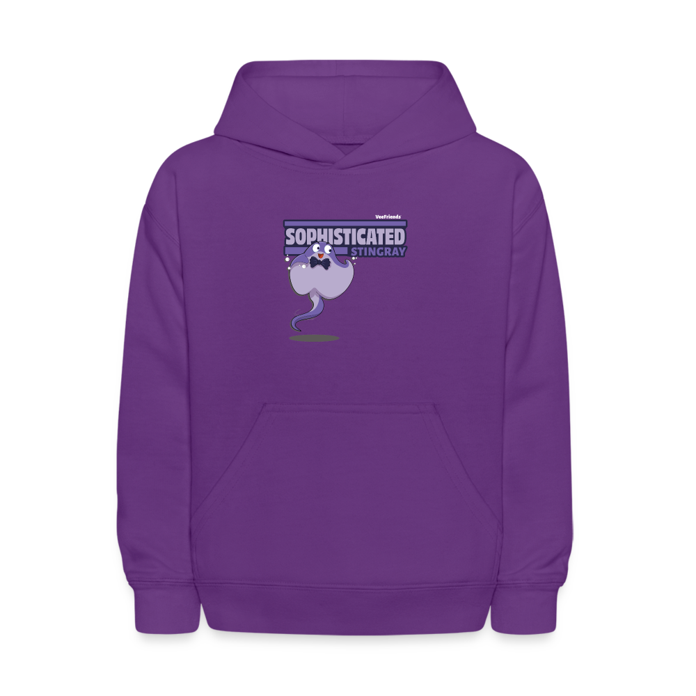 Sophisticated Stingray Character Comfort Kids Hoodie - purple