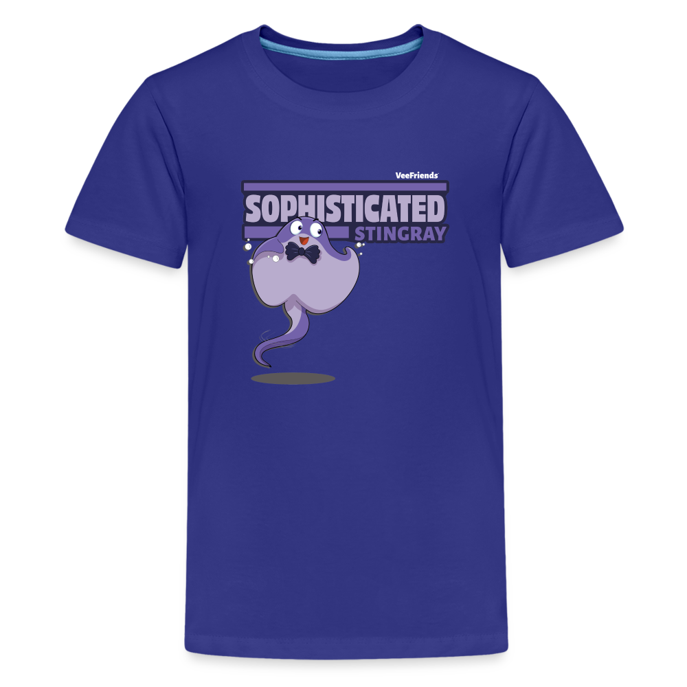 Sophisticated Stingray Character Comfort Kids Tee - royal blue