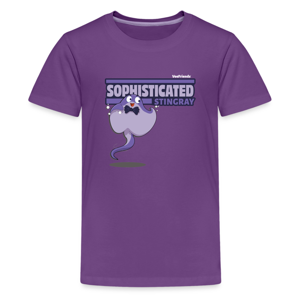 Sophisticated Stingray Character Comfort Kids Tee - purple