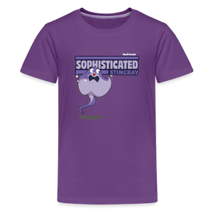 Sophisticated Stingray Character Comfort Kids Tee - purple