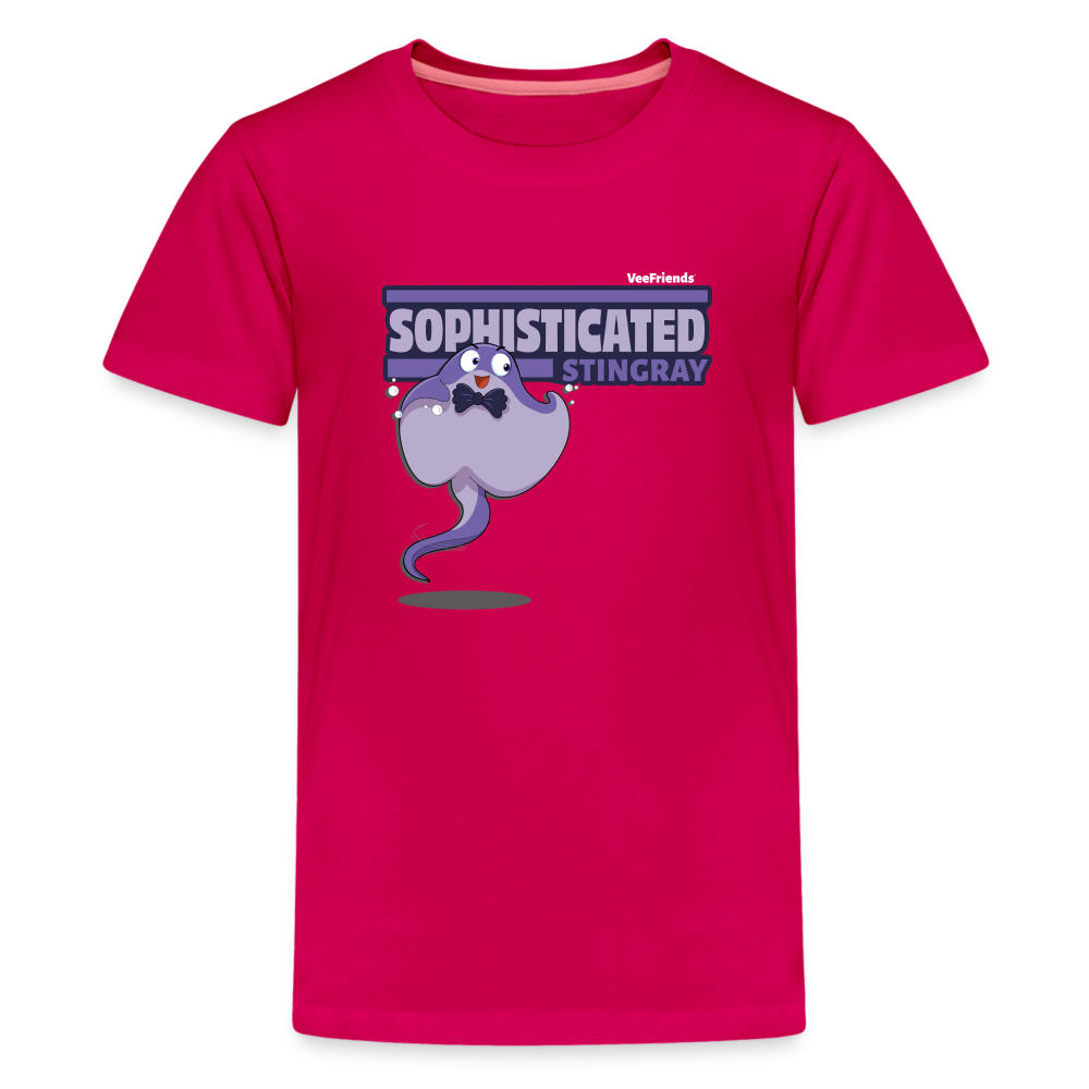 Sophisticated Stingray Character Comfort Kids Tee - dark pink