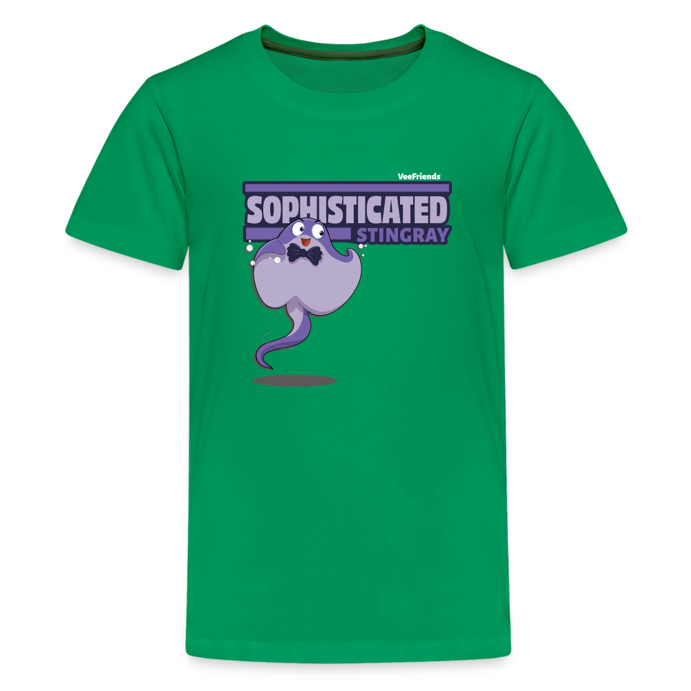 Sophisticated Stingray Character Comfort Kids Tee - kelly green