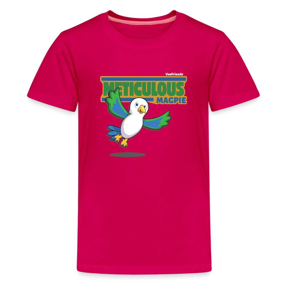 Meticulous Magpie Character Comfort Kids Tee - dark pink