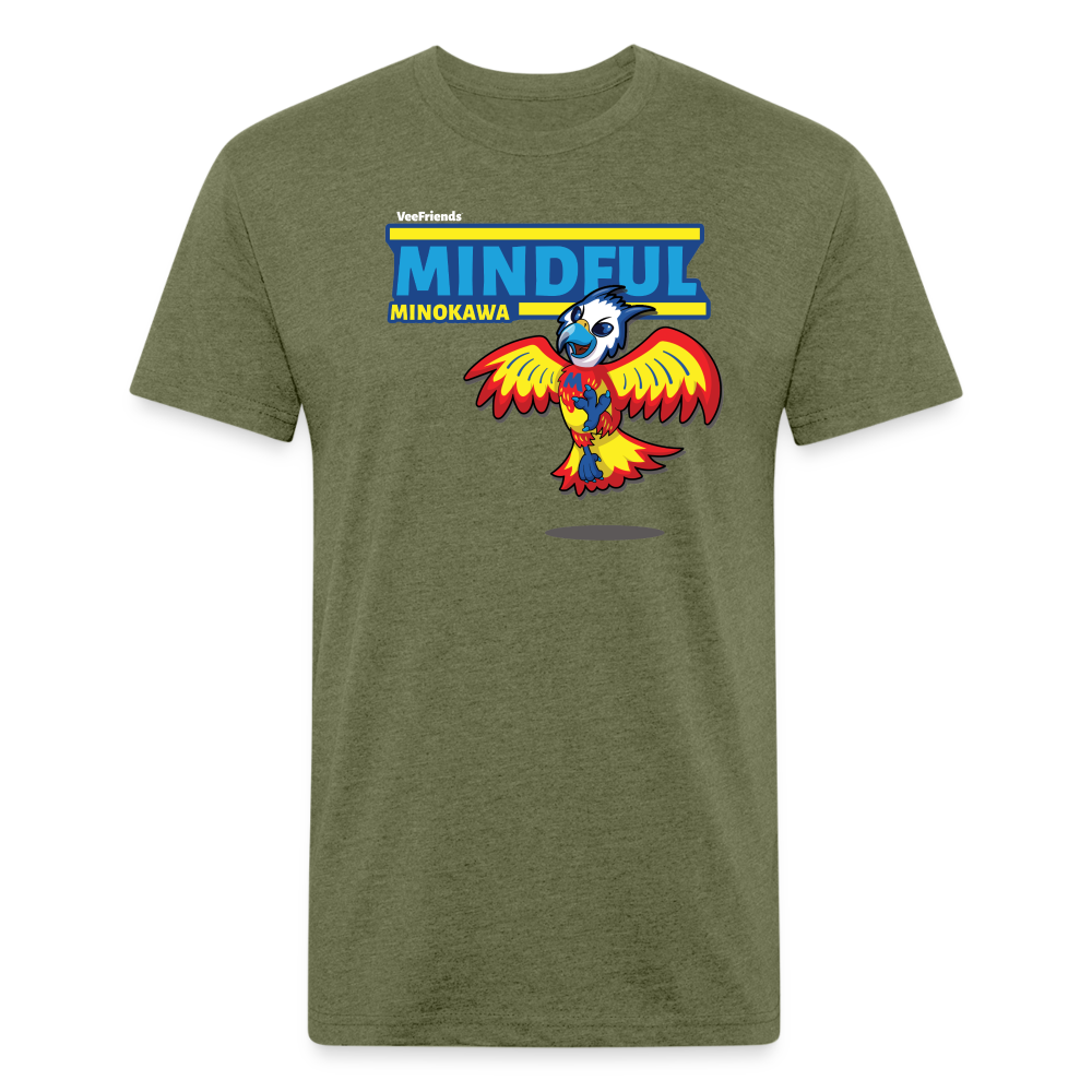 Mindful Minokawa Character Comfort Adult Tee - heather military green