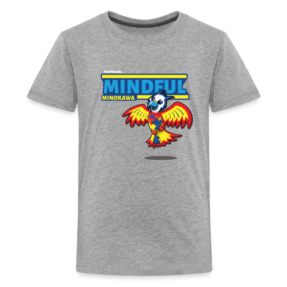 Mindful Minokawa Character Comfort Kids Tee - heather gray