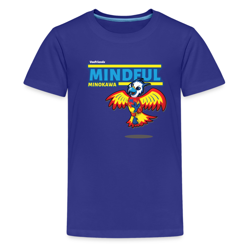 Mindful Minokawa Character Comfort Kids Tee - royal blue