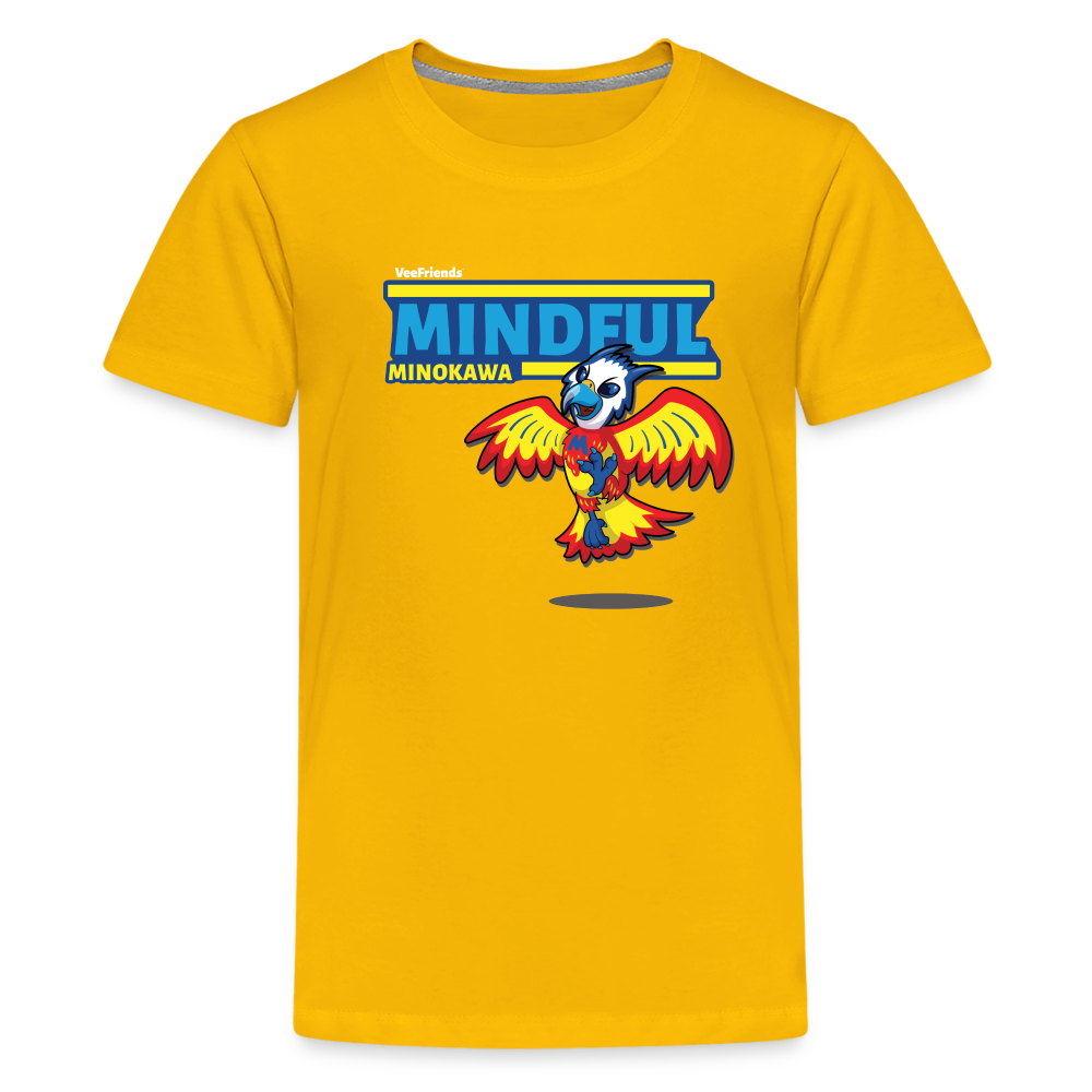 Mindful Minokawa Character Comfort Kids Tee - sun yellow