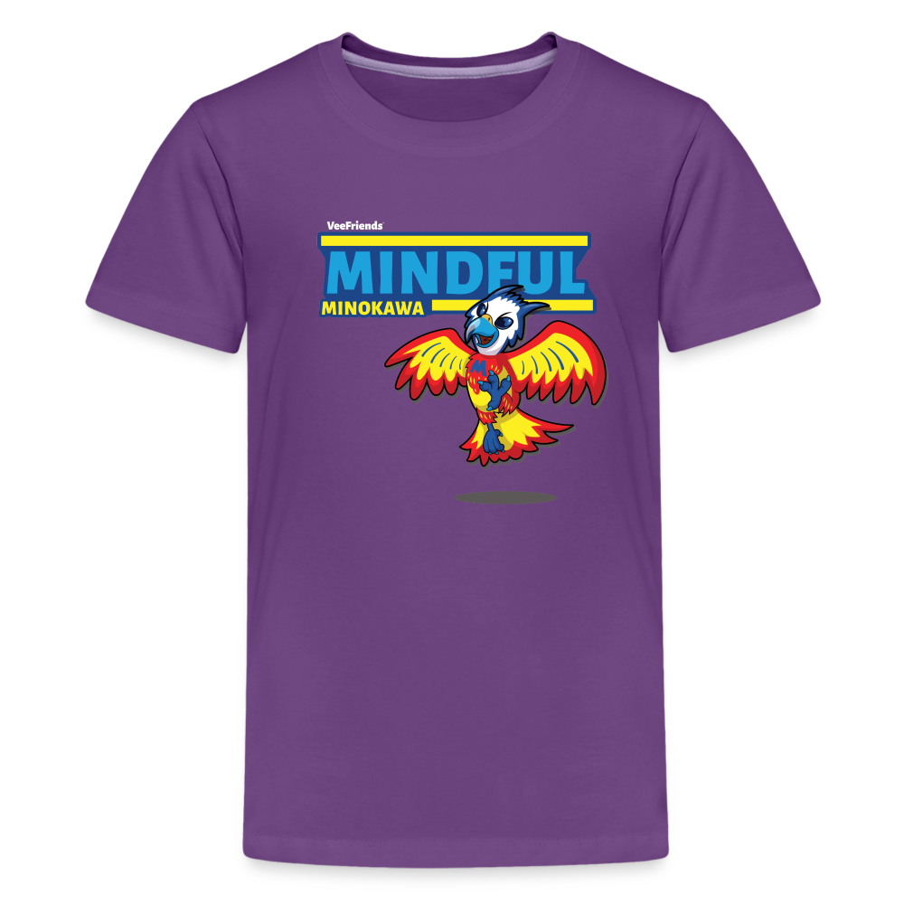 Mindful Minokawa Character Comfort Kids Tee - purple