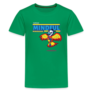 Mindful Minokawa Character Comfort Kids Tee - kelly green