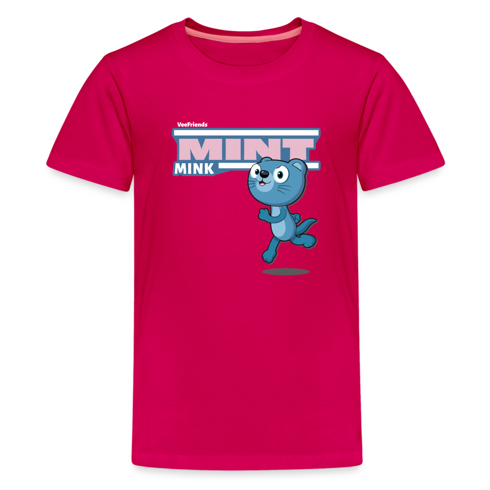 Mint Mink Character Comfort Kids Tee - dark pink