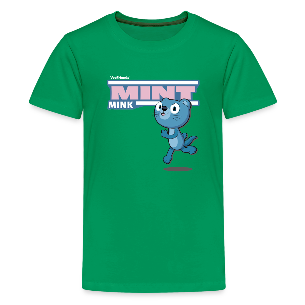 Mint Mink Character Comfort Kids Tee - kelly green