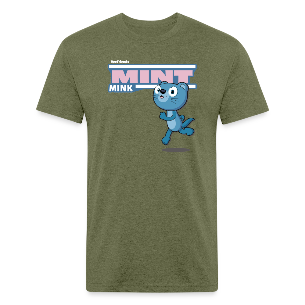 Mint Mink Character Comfort Adult Tee - heather military green