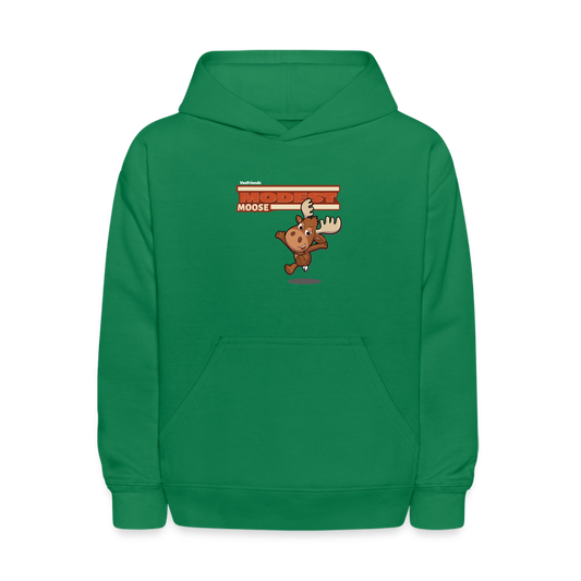 Modest Moose Character Comfort Kids Hoodie - kelly green