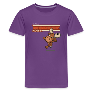 Modest Moose Character Comfort Kids Tee - purple