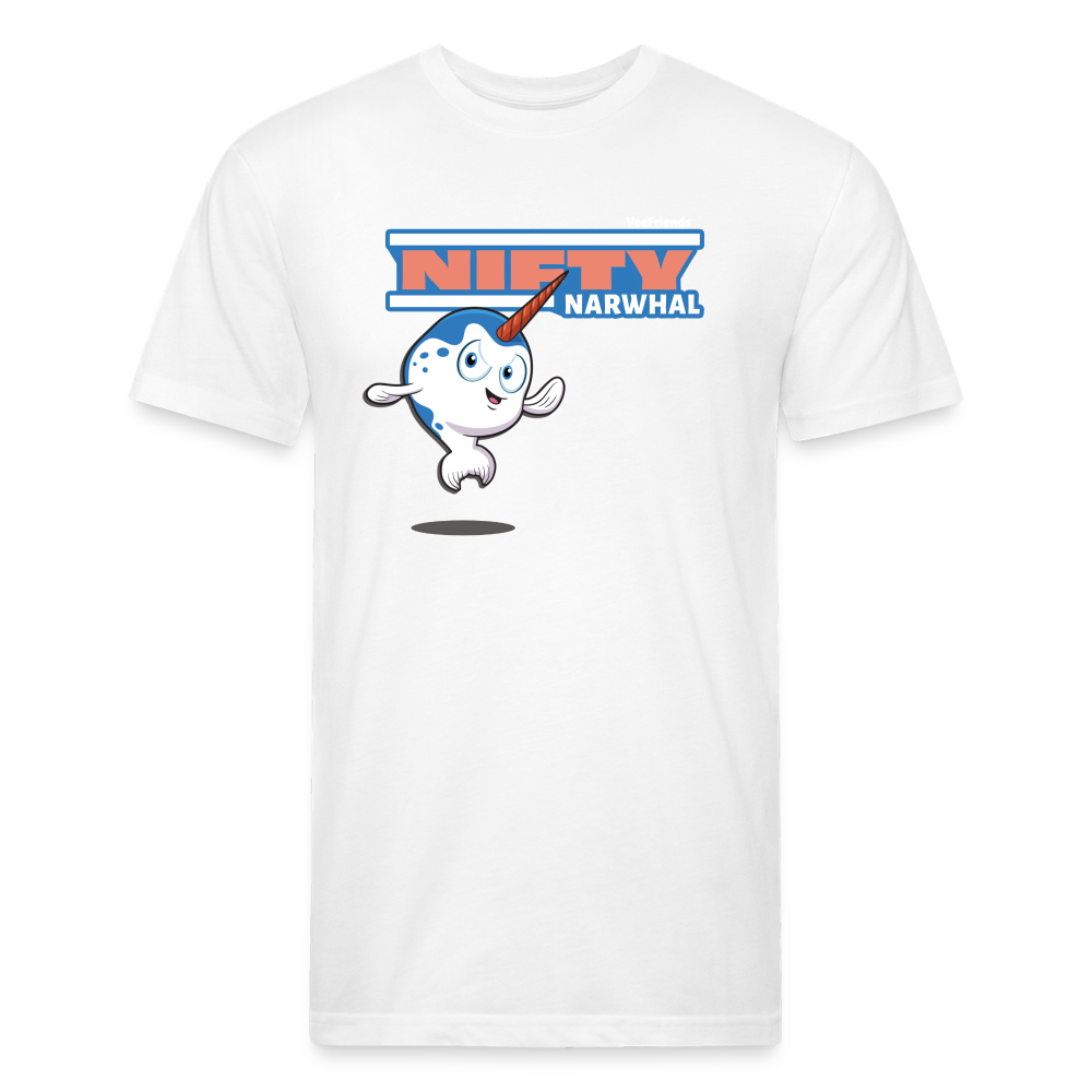 Nifty Narwhal Character Comfort Adult Tee - white