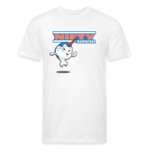 Nifty Narwhal Character Comfort Adult Tee - white