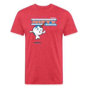 Nifty Narwhal Character Comfort Adult Tee - heather red