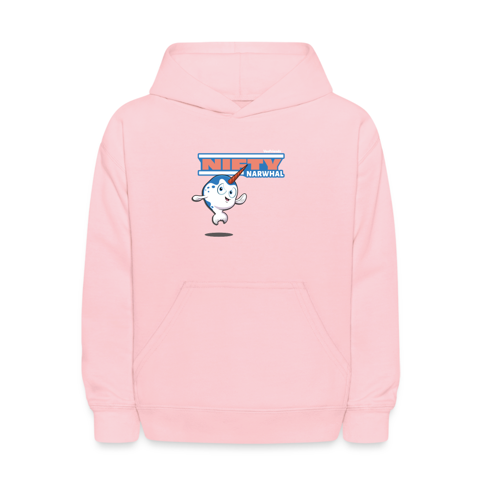 
            
                Load image into Gallery viewer, Nifty Narwhal Character Comfort Kids Hoodie - pink
            
        