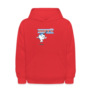 Nifty Narwhal Character Comfort Kids Hoodie - red