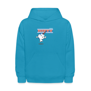 Nifty Narwhal Character Comfort Kids Hoodie - turquoise